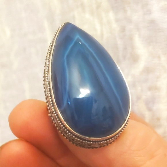 New Botswana Agate 925 Silver Statement Ring. - Picture 13 of 15